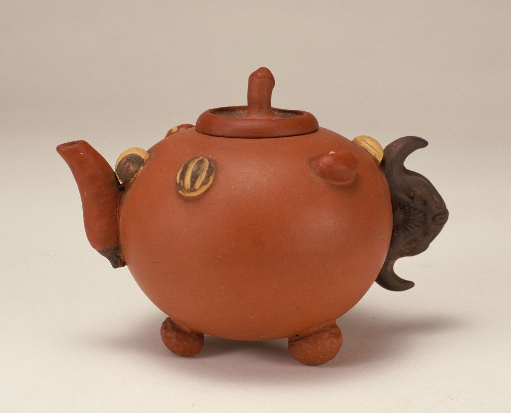 图片[1]-Yixing kiln purple sand fruit pot-China Archive